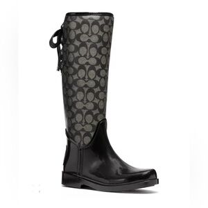 Coach Tristee Black & Gray Rainboots Size 6B